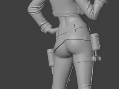 MG-Gun Girl 01 High-Poly Model 3D print model