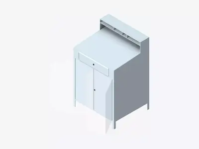 Desk - Floor Mount - Locka - Cabinet Shop Low-poly 3D model