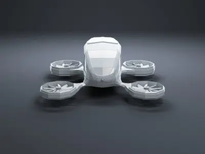 LowPoly Flying Drone Car Low-poly 3D model