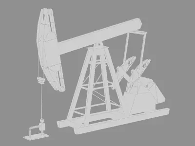 Stylized Oil Drilling Rig Low-poly 3D model