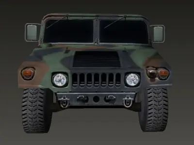 Humvee low-poly 3d model military vehicle in camouflage Low-poly 3D model