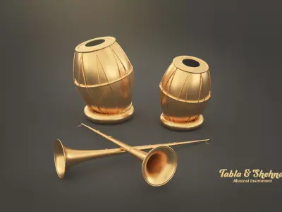 Tabla and Shehnai 3D model 3D model