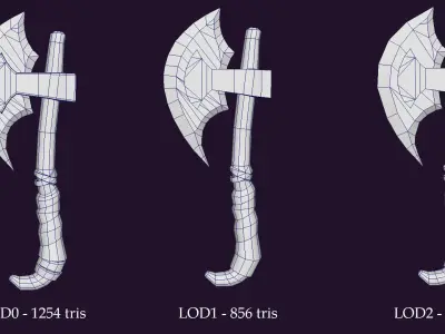 Stylised lowpoly Axe Low-poly 3D model