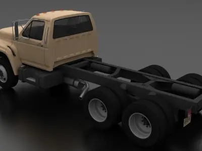 F-Series FT-900 Truck Chassis Tandem Axle 1995 Low-poly 3D model
