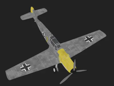 Bf-109 Airplane Low-poly 3D model