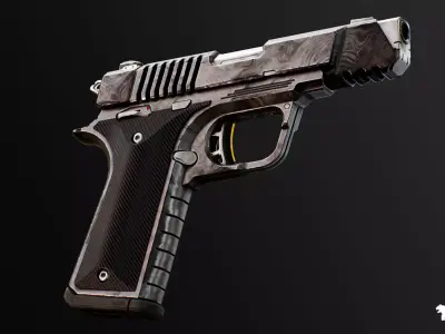 BN 90 Modern Handgun Low-poly 3D model