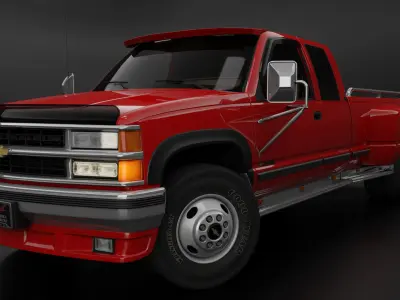 Chevy 3500 Dually Pickup Truck - Complete Model  3D model
