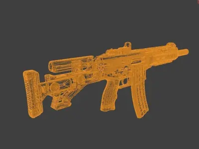 weapon gun 4 Low-poly 3D model