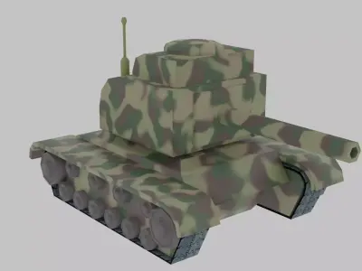 Military Tank low poly vehicle Low-poly 3D model