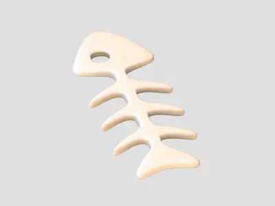 Fish Bone Cartoon Low-poly 3D model purchase