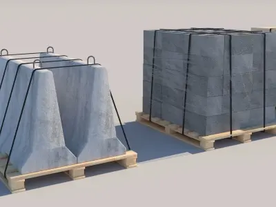 Pallet Collection with cargo  3D model