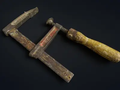 Old clamp Low-poly 3D model