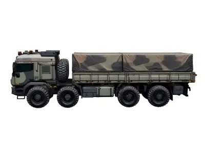 Military Logistics Transport Truck Heavy Duty Cargo Vehicle 3D model