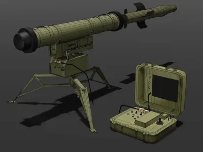 Stugna-P ATGM Low-poly 3D model