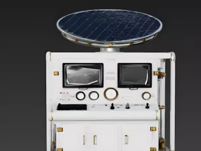 Realistic Solarpunk Energy Console 3d model Low-poly 3D model