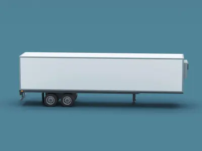 Cartoon Stylized  Refrigerated Semi Trailer Low-poly 3D model