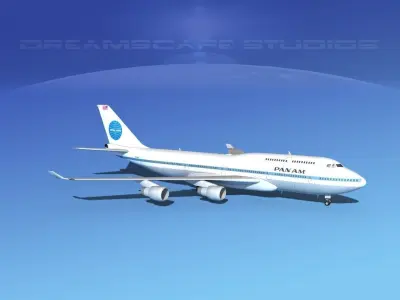 Boeing 747-400 Pan American 3D model