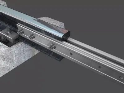 railway rails section  3D model