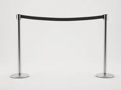 Queue Barriers stanchion 3D model