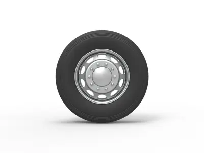 10 Hole front wheel of old school truck Scale 1 to 25 3D print model
