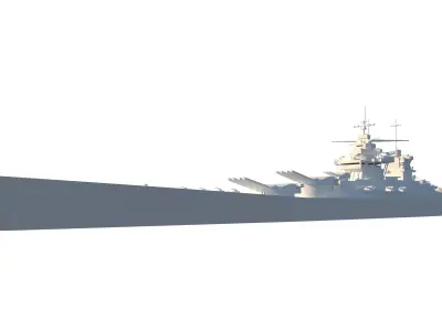 Alsace Battleship Concept  Low-poly 3D model