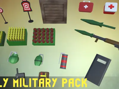 Low Poly Military Pack Low-poly 3D model buy