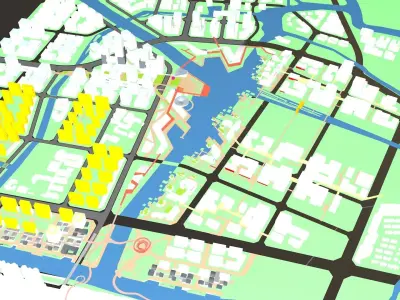 Buildings City building industrial park commercial housing 3D model V4