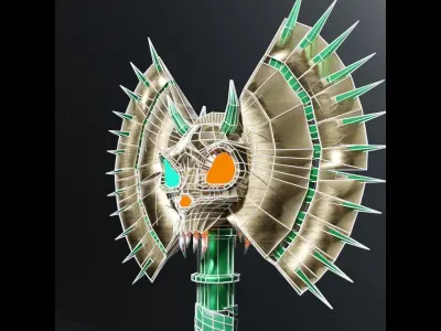 Sci-Fi Axe Low-poly 3D model order