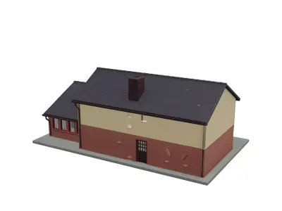 Train Station 3D model 4