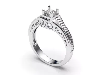 solitaire with ring sizes  8 part S73 3D print model