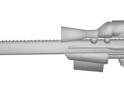 Sniper Rifle Low-poly 3D model 6