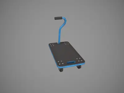 Transport Trolley - Blue Low-poly 3D model
