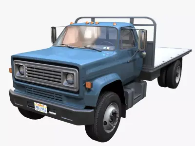 Industrial flatbed Low-poly 3D model