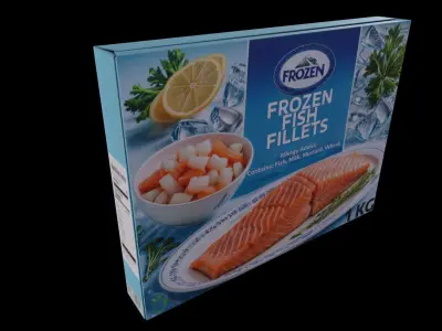 Frozen Fish Fillets - GAME READY PBR Low-poly 3D model