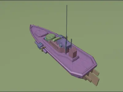 Torpedo Drone Warship Low-poly 3D model