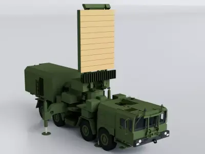 96L6E Radar Military Truck Vehicle Low-poly 3D model