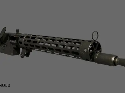 Spandau LMG 08 machine gun Low-poly 3D model