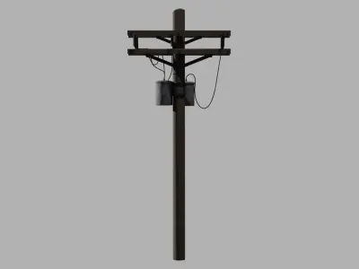 Utility Pylon Low-poly 3D model