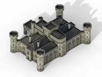 Eastnor Castle Low-poly 3D model