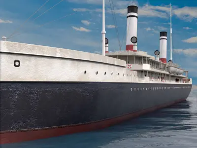 Steamship Low-poly 3D model