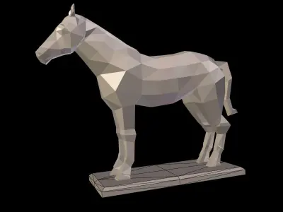 Low Poly Cartoon Horse Low-poly 3D model