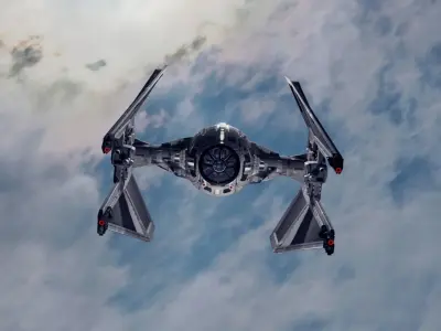 tie interceptor StarWars Low-poly 3D model