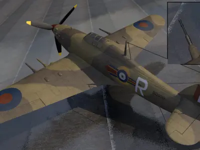 Hawker Hurricane Mk-2c Tropical 3D model
