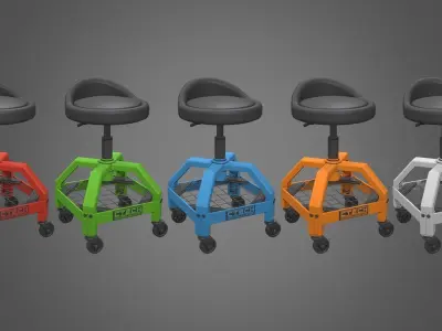 Shop Stool Low-poly 3D model