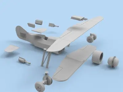 Jet Biplane 3D print model