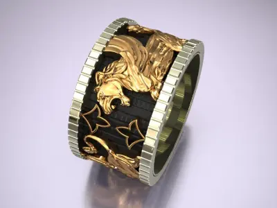Lion Band Celtic Ring 3D print model