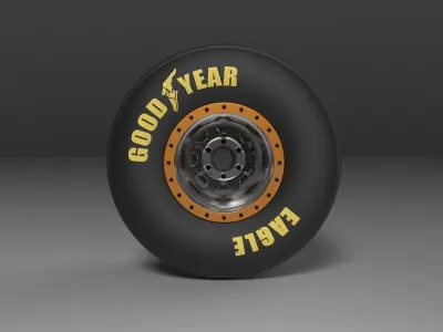 Rear wheel from Top fuel dragster 3D model
