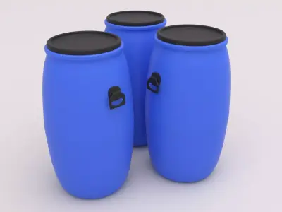 Round Plastic Barrel 02 3D model