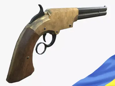 Volcanic Pistol VR AR low-poly 3D model Low-poly 3D model