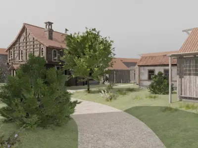Medieval Village Layout 3D model purchase